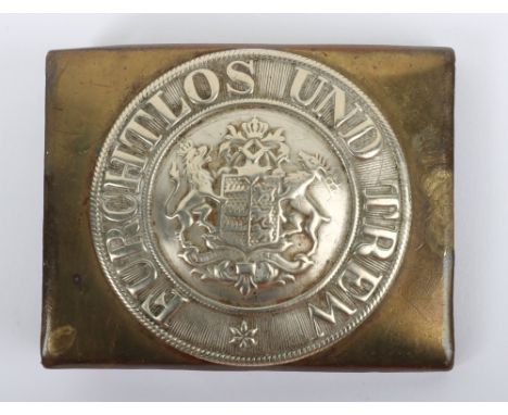 Scarce Early 1847 Pattern Wurttemberg 122nd Fusilier Regiment Marked Belt Buckle, fine example of the early pattern belt buck