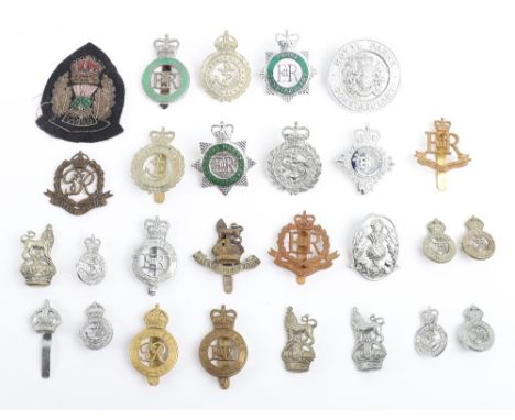 Kings Crown Admiralty Constabulary Cap Badge and collar insignia white metal, pair of KC chrome collar insignia, QC white met