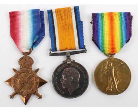 Great War Medal Trio 18th Battalion Durham Light Infantry (1st County), Taken Prisoner of War in 1918, 1914-15 star, British 