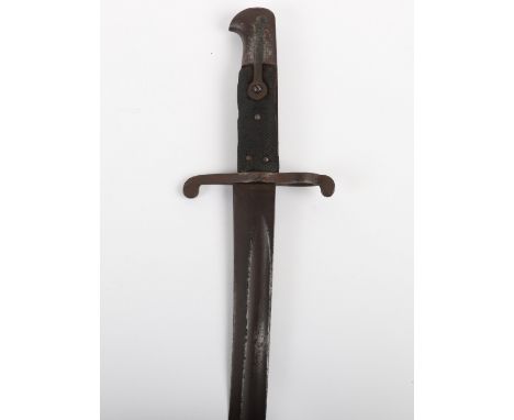 British P-1863 Whitworth Bayonet, untouched example with two piece chequered grips, steel pommel with circular mortise slot, 