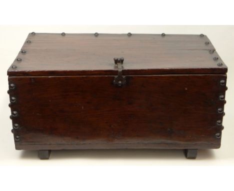 19th Century Korean Iron Mounted Pine Coin Chest. Unsigned. Surface Wear Consistent with Age and Normal Use Otherwise Good Co