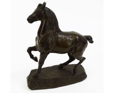after: Antoine-Louis Barye, French (1796-1875) 20th Century Bronze Sculpture "Turkish Horse". Signed Barye. Good condition. M