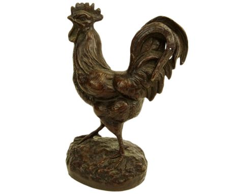 Clovis Edmond Masson, French (1838-1913) Bronze sculpture "Rooster". Signed. Good condition. Measures 5-1/4" H. Shipping $42.