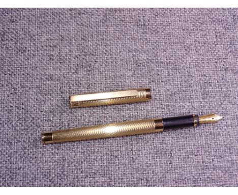 Vintage slim, gold coloured metal Montblanc fountain pen