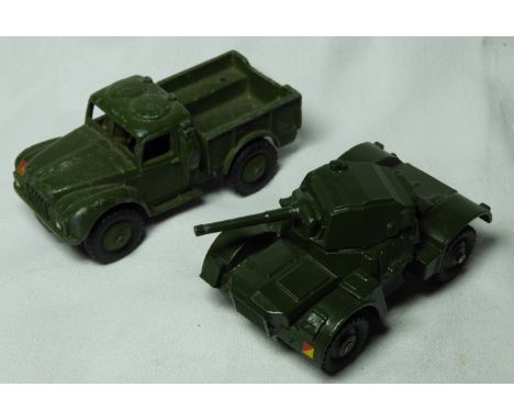DINKY ARMY 1 TON CARGO TRUCK & ARMOURED CAR (BOTH ORIG) 