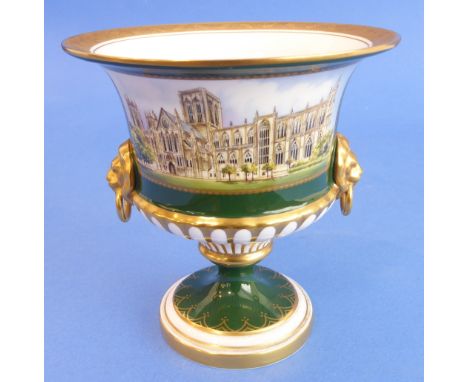 A Royal Worcester porcelain urn in commemoration of the 1988 restoration of York Minster (limited edition 230 of 600)
