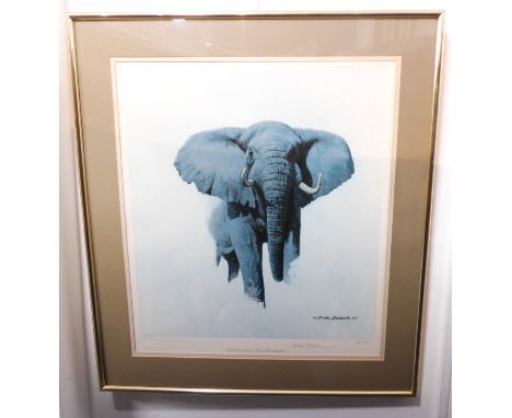 DAVID SHEPHERD, a gilt framed and glazed limited edition (629/850) colour print 'Sketch for painting - African bull elephant'