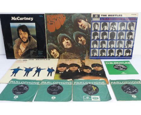 The Beatles - three first pressings: 'A Hard Day's Night', 'Rubber Soul' and 'Beatles For Sale'; 'Help' (third pressing) and 