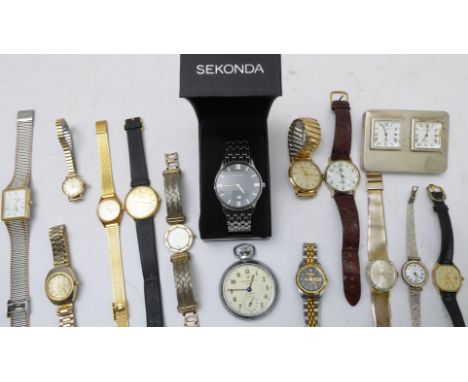 A selection of various watches to include a gentleman's cased Sekonda wristwatch with instruction and booklets, a lady's Tiss