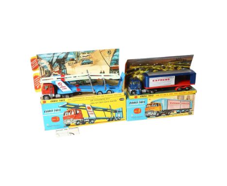 CORGI TOYS - MAJOR - a group of 2 Corgi Toys box sets, including model 1138 Car Transporter with Ford Tilt-Cab "H" Series tra