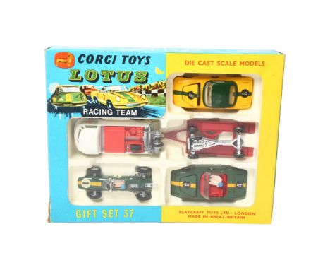CORGI TOYS - a Corgi Toys Gift Set 37, Lotus Racing, various vehicles included within the set, in original box and associated