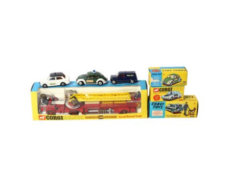 CORGI TOYS - Corgi Toys model 448 B.M.C. Mini Police van with tracker dog, Corgi 506 Police "Panda" IMP, Corgi Toys 492 Volks