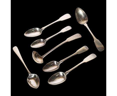 7 various Scottish and Irish spoons and small ladle, 6.7oz 