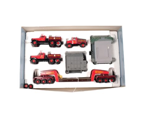 CORGI CLASSICS - Heavy Haulage, Model 31009 Wynns, a Diamond T Ballast (x2) 24-wheel girder trailer, with boiler load and Sca