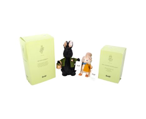 STEIFF - "Black Rabbit", limited edition no. 173/1500, ref. 663451, in original box, and "The Amiable Guinea Pig", limited ed