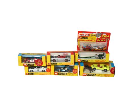 CORGI TOYS - a group of 7 Corgi Whizzwheels, including Corgi 342 Lamboughini P400GT Miura Fighting Bull, Corgi 347 Chevrolet 