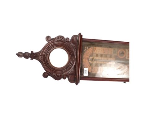 An Admiral Fitzroy mahogany-cased barometer, L122cm (missing its central timepiece) 