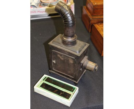 Magic lantern projector and selection of slides