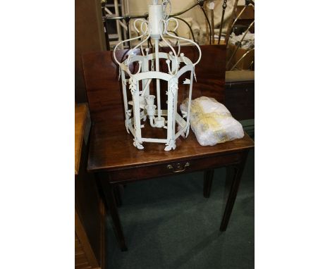 Edwardian card table with a frieze drawer beneath a hinged top, raised on four square legs, 76cm wide, together with a 20th C