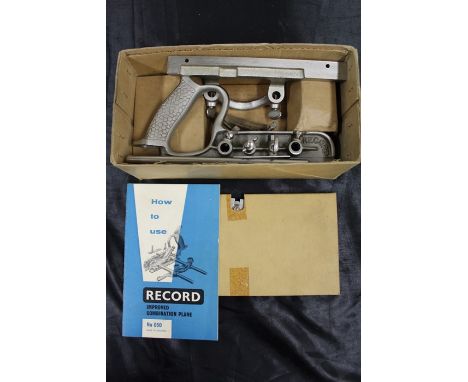 Record Improved combination plane, No. 050, housed in original box with instruction manual and spare set of blades