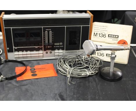 Tandberg Series TCD 300 tape recorder, together with microphones and accessories (qty)