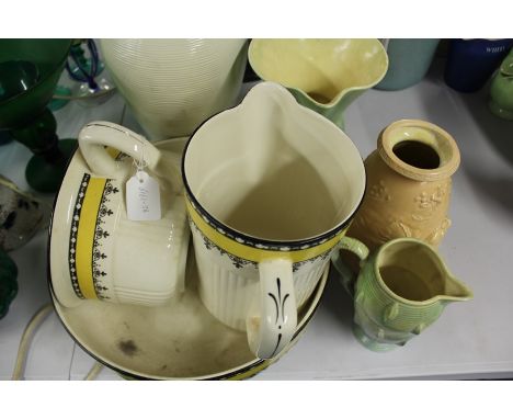 Myott &amp; Son wash stand set, together with a Bretby vase and others
