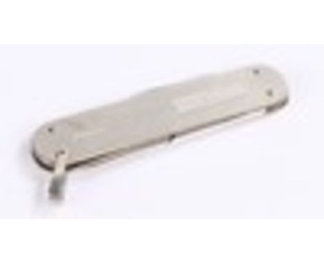 Elizabeth II engine turned silver pen knife, Birmingham 1985, maker William H Manton