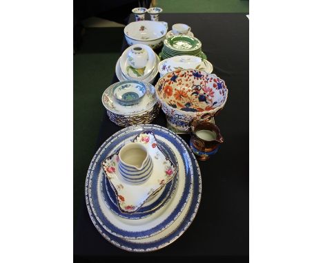 Collection of Porcelain, to include Royal Worcester serving dishes, a lustre jug, cabbage leaf plates, meat dishes, ginger ja