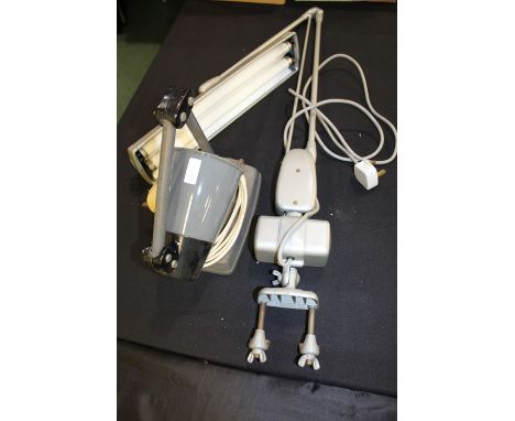 Workshop fluorescent lamp with adjustable arm, lamp with adjustable arm (2)