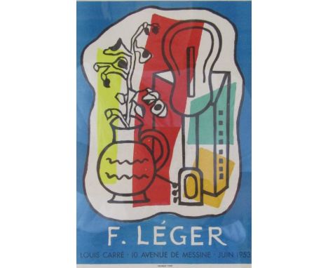 Fernand Leger lithographic print Galerie Louis Carre 1953 approx. 51cm x 43.5cm (includes frame)