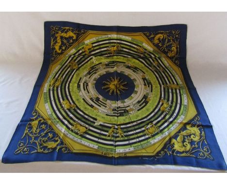 Hermes 'Dies Et Hore' silk scarf