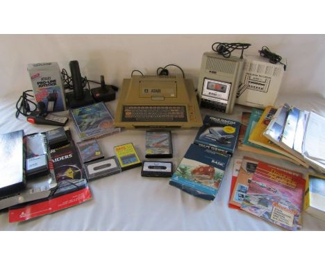 Atari 400 console with Atari 410 programme recorder, Atari pro-line joystick games including Star Raiders, Space Shuttle etc 