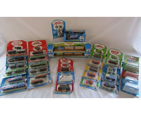 1990/91 Carded and 1984 boxed ERTL Thomas the Tank Engine die case vehicles and figures including Wind up Fat Controller and 