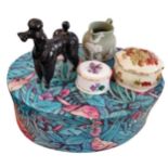 Ceramic ornament collection, Beswick Black Poodle, Palissy Royal Worcester trinket box, Wedgewood