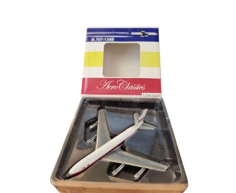 Laker Airways B707-138B model plane scale 1:200, in original box. Single item from £5.99 UK, £7.99 Europe, £9.99 ROW. We can 