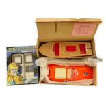 Toy Collection, Sutcliffe Clockwork Driven Meteor Speedboat, David Smith Canoa boat, Space Commander