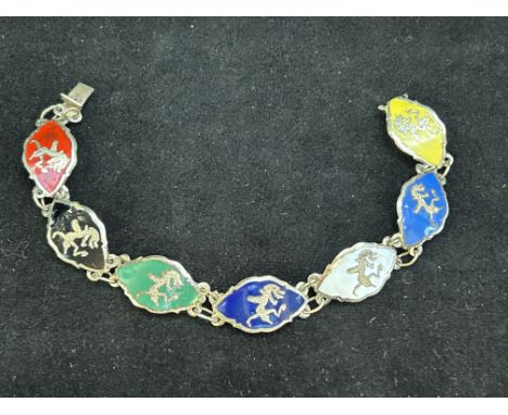 Siam sterling & enamel bracelet 