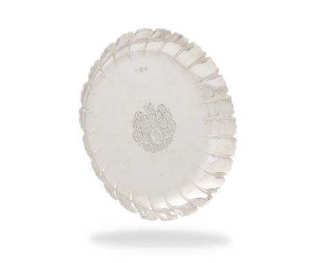 A FINE IRISH GEORGE I STRAWBERRY DISH, Dublin 1715, mark of John Hamilton, of circular form, twenty-four panel, the plain res