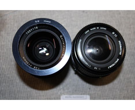 Two assorted camera lenses 