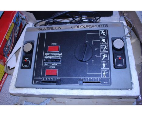 A vintage Sovereign Coloursports TV game console (un-tested) 