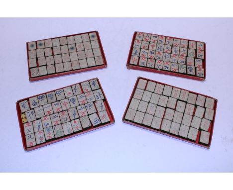 A set of vintage Mah-Jong tiles 