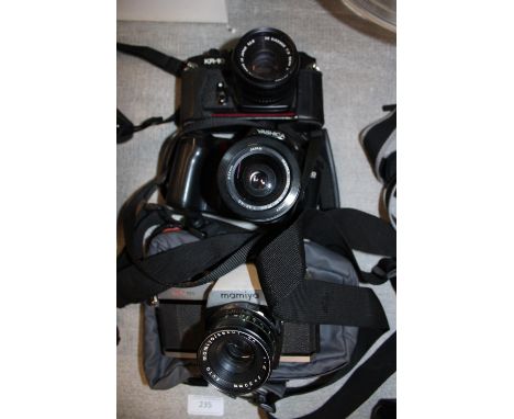Three assorted camera including Mamia 