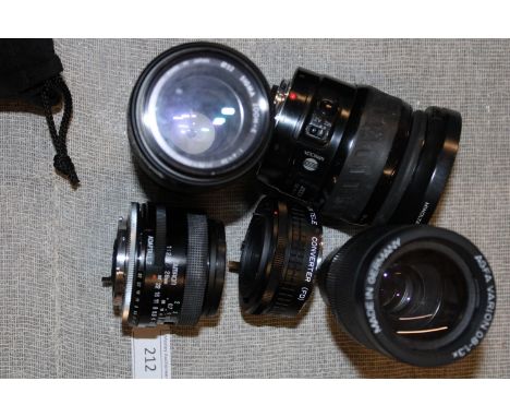 A selection of assorted camera lenses 