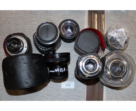 A selection of assorted camera lenses 