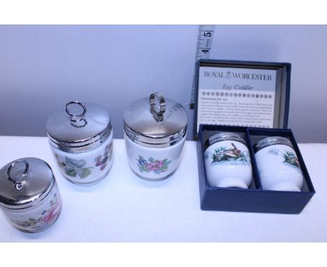 A selection of egg coddles including Royal Worcester 