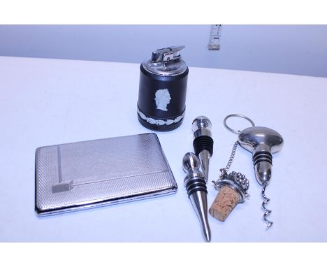A selection of assorted items including a Wedgewood table lighter 