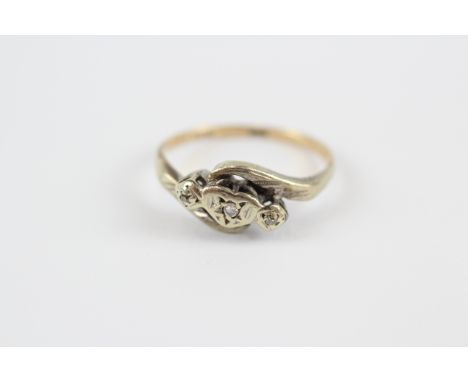 9ct Gold Antique Diamond Set Trillogy Ring (2g) 795670