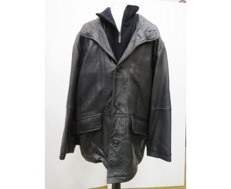 Mens Black soft leather jacket by Milestone size 50, very light if any use.
