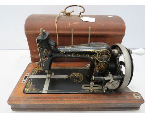 Vintage, Vesta Sewing machine with hard carry case. Working order. See photos. 