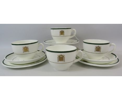 Four Wedgwood House of Commons cups, 2 Saucers and 3 side plates.